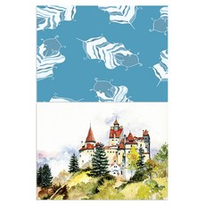 Roem Design 矽膠餐墊, 羽毛(薄荷), 櫟樹風景, 385 x 285 x 1 mm, 2個