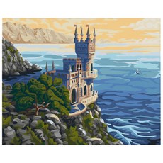 Hello Painting DIY 繪畫畫布圖 悬崖上的城, 混色