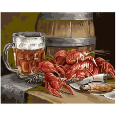 Hello Painting DIY 繪畫 開瓶器與蝦子畫布圖, 混色