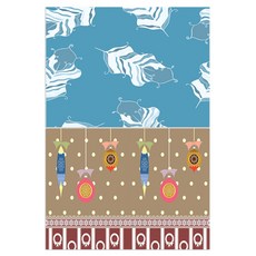 Roem Design 矽膠餐墊 羽毛薄荷 + 樂趣, 混合顏色, 385 x 285 mm, 1個