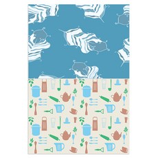 Roem Design 矽膠餐墊 羽毛薄荷 + 廚具, 混合顏色, 385 x 285 mm, 1個