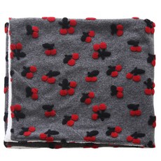 DK HOME 抓絨 Bonbon 櫻桃色膝毯 L, 深灰色
