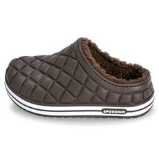 SPORDINO 女童素色絎縫絨毛半包拖鞋