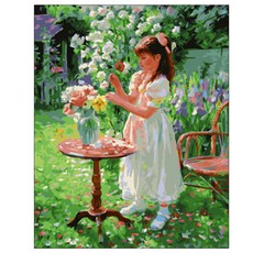 DIY畫圖 醫用帆布圖畫 花瓶, 混色