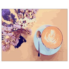 DIY畫圖 油畫畫布 一杯拿鐵, 混色