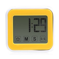 Incline 數位浴室吸盤式防水壁鐘, 黃色