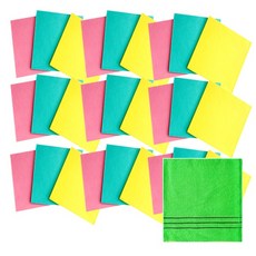 Songwol 松月 德國抹布 隨機出貨 27入+搓澡巾 淺綠色, 1組