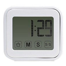 Incline 數位浴室吸盤式防水壁鐘, 白色