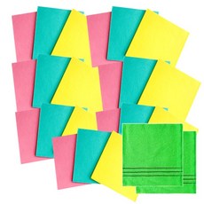 Songwol 松月 德國抹布 隨機出貨 21入+搓澡巾 淺綠色 2入, 1組