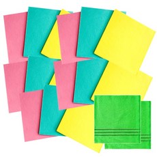 Songwol 松月 德國抹布 隨機出貨 15入+搓澡巾 淺綠色 2入, 1組