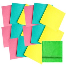 Songwol 松月 德國抹布 隨機出貨 15入+搓澡巾 淺綠色, 1組