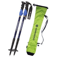 버먼트 바이칼 4단 등산스틱 2p + 팩커블 파우치 그린, 혼합 색상, 1개