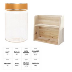 병도매닷컴 투명원형 PET 양념통세트, 1세트, 투명원형PET양념 250ml x 8p + 금속골드캡 8p + 라벨스티커 8p + 오픈 2단 선반