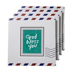 1AM 포스트 티 세트 루비 캐모마일, God bless you 캘리그라피 스티커 + 루비 캐모마일 티 백 1.5g + 편지지 패키지 + 봉합 스티커, 4세트