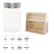 병도매닷컴 투명원형 PET 양념통세트, 1세트, 투명원형PET양념 250ml x 8p + 금속실버캡 8p + 라벨스티커 8p + 오픈 2단 선반