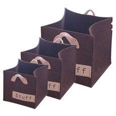 Maket Gamseong 多功能收納籃 S號+M號+L號, 卡其色, 1套