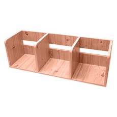 보우데코 싱글룸 가구 3단 책꽂이 오픈형, 핑크워시