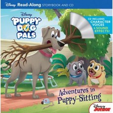 Puppy Dog Pals Read-Along Storybook and CD Adventures in Puppy-Sitting Paperback, Disney Press