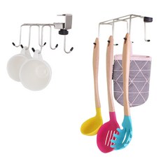 FIRSTLIVING 可 6p 廚房工具架 + 咖啡杯架套組, 銀, 1套