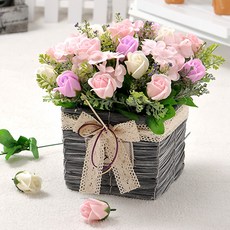 HAPPY WORLD Scarlett Love Basket Soap 花, 柔和的玫瑰混合