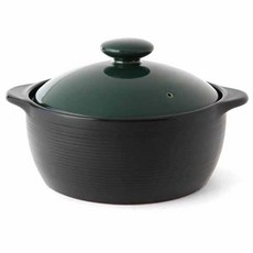 ZEN 素色雙耳陶瓷湯鍋+鍋蓋 綠色, 13.6cm, 1個
