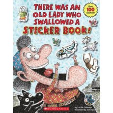 There Was an Old Lady Who Swallowed a Sticker Book! Paperback, Cartwheel Books
