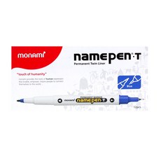 Monami Name Pen T Twin Type, 藍色, 12件