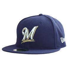 NEW ERA 59Fifty MLB刺繡棒球帽 密爾沃基釀酒人隊, 深藍色