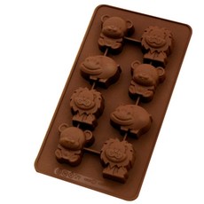 실리콘몰드 동물8홀 2p, 밤색