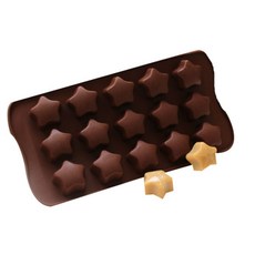 15格星形造型香膏矽膠模具 2入, 棕色的