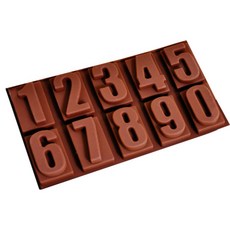 실리콘 몰드 숫자10홀 2p, 밤색