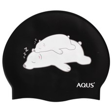 AQUS 矽膠泳帽 Gomduri AC1804, 黑色