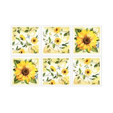 Funtastics 防滑貼紙 向日葵 NSF-32105 6入, 混合色, 13.7 x 13.7 cm