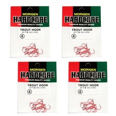 Le Topia Morigen Hardcore鱒魚釣魚鉤 紅色 51R, 4件