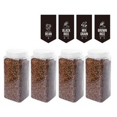 데이즈룸 베이직 사각 잡곡통 1000ml 4p 세트, 투명