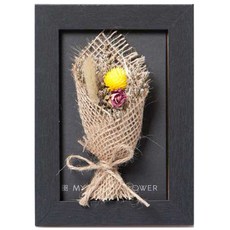 프로방스코리아 블랙 액자 드라이플라워 세트, 혼합 색상