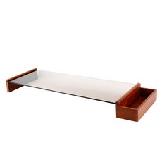 루버트리 강화유리 엔틱코팅 원목 모니터 받침대 서랍형 YN-G7-402, 브론즈, 1개