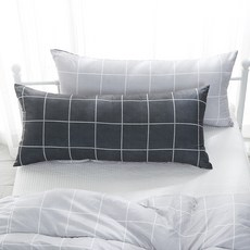 格紋超細纖維身體枕, Charcoal+Gray