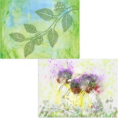 Bellamusic 矽膠餐墊 自行車花盆 + 樹葉圖案, 混合顏色, 385 x 285 mm, 1個