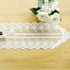 happytool 純粹花田蕾絲桌旗墊, 混合顏色, XS(90 x 17.5 cm)