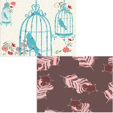 印尼 Bella 矽膠餐墊 羽毛紫 + 鳥之歌, 混合顏色, 385 x 285 mm, 2個