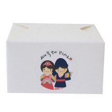 蕾絲造型邊餐盒 18入+新年快樂文字貼紙 18入, 白色的, 1套