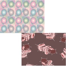 Bellamusic 矽膠餐墊 羽毛 紫色 + 幻境, 混合顏色, 385 x 285 mm, 2個