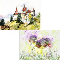 印尼 Bella 矽膠餐墊 自行車花盆 + 城堡風景, 混合顏色, 385 x 285 mm, 2個