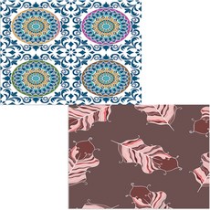 印尼 Bella 矽膠餐墊 羽毛 紫色 + 夢幻, 混合顏色, 385 x 285 mm, 2個