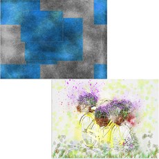 Bellamusic 矽膠餐墊 自行車花盆 + 復古圖案, 混合顏色, 385 x 285 mm, 1個