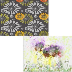 Bellamusic 矽膠餐墊 自行車花盆 + 花卉圖案, 混合顏色, 385 x 285 mm, 1個