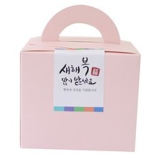 方形外帶盒 24入+新年快樂韓文方形貼紙 24入, 粉色的, 1套