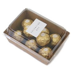 迷你牛皮紙包裝盒 36入+情人節印花方形貼紙 36入, 混色, 1套