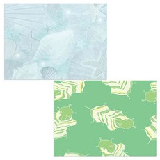 印尼 Bella 矽膠餐墊 羽毛嫩綠 + 復古海洋, 混合顏色, 385 x 285 mm, 厚度 1mm, 2個